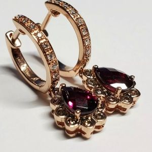 Levian garnet 1/3 diamond earrings